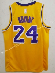 City Version Lakers Yellow #24 With Kobe logo Jersey