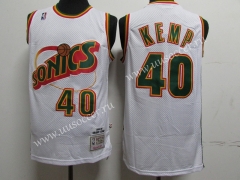 NBA Retro Version Seattle SuperSonics White #40 Jersey