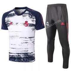 2020-2021 Real Madrid White Thailand Short-sleeved Tracksuit Uniform-815