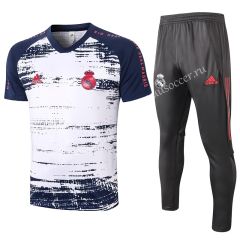 2020-2021 Real Madrid White Thailand Short-sleeved Tracksuit Uniform-815