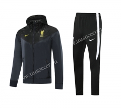 2020-2021 Liverpool Black Wind Coat Uniform With Hat-LH