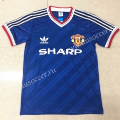 86-88 Retro Version Manchester United Blue Thailand Soccer Jersey AAA-811