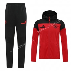 2020-2021 Manchester United Red Soccer Jacket Uniform With Hat-LH