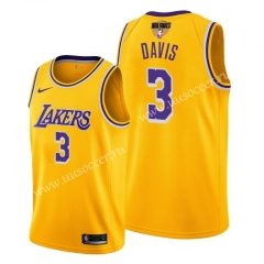 2020 Final edition Lakers NBA Yellow #3 With Final Logo Jersey