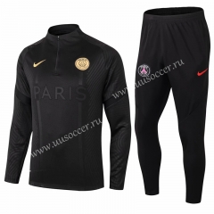 2020-2021 Paris SG Black Thailand Soccer Tracksuit Uniform-411