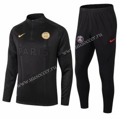 2020-2021 Paris SG Black Thailand Soccer Tracksuit Uniform-411