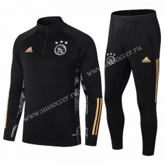 2020-2021 Ajax Black Thailand Soccer Tracksuit Uniform-411