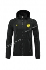 2020-2021 Barcelona Black With Yellow logo Trench Coats Top With Hat-LH