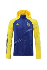 2020-2021 BOCA Juniors Blue & Yellow Trench Coats With Hat-LH
