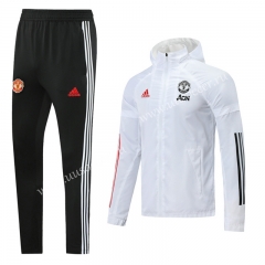 2020-2021 Manchester United White Wind Coat Uniform With Hat-LH