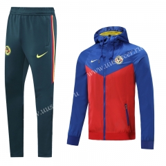 2020-2021 Club América Red & Blue Thailand Wind Coat Uniform With Hat-LH