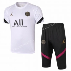 2020-2021 Jordan Paris SG White Short-sleeved Thailand Soccer Tracksuit-815