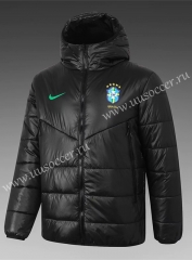 2020-2021 Brazil Black Thailand Coat With Hat-815
