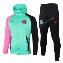 2020-2021 Barcelona Green Thailand Soccer Jacket Uniform With Hat-815