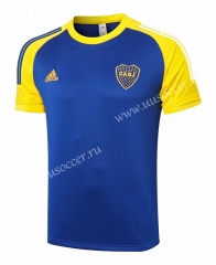 2020-2021 Boca Juniors Blue Thailand Shorts-Sleeve Soccer Tracksuit Top-815