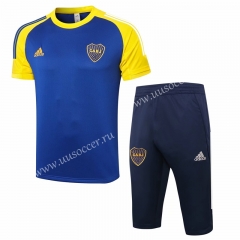 2020-2021 Boca Juniors Blue Thailand Shorts-Sleeve Soccer Tracksuit Uniform-815