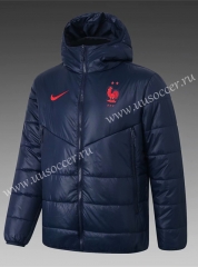 2020-2021 France Royal Blue Thailand Coat With Hat-815