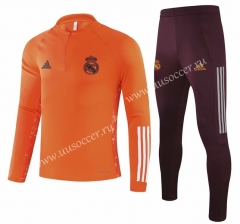 Champions League 2020-2021 Real Madrid Orange Thailand Tracksuit Uniform-GDP