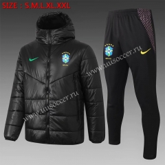2020-2021 Brazil Black Thailand Coat Uniform With Hat-815