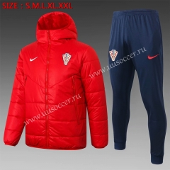 2020-2021 Croatia Red Thailand Coat Unifrom With Hat-815