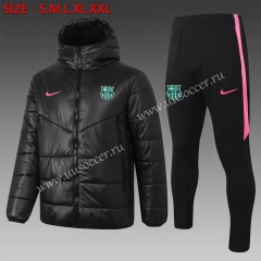 2020-2021 Barcelona Black Thailand Soccer Coat Uniform With Hat-815