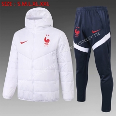 2020-2021 France White Thailand Coat Uniform With Hat-815