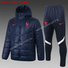 2020-2021 France Royal Blue Thailand Coat Uniform With Hat-815