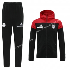 2020-2021 Bayern München Black Soccer Jacket Uniform With Hat-LH