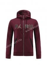 2020-2021 Jordan Paris SG Maroon Soccer Jacket  With Hat-LH