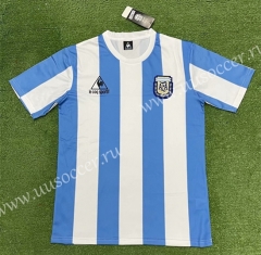 1986 Retro Version Argentina Home Blue and White Thailand Soccer Jersey AAA-403