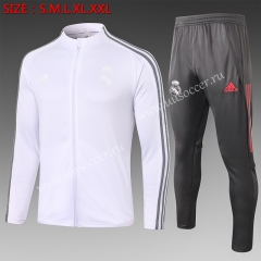 2020-2021 Real Madrid White Thailand Soccer Jacket Uniform-815