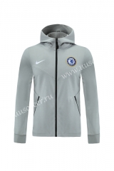 2020-2021 Chelsea Gray Thailand Soccer Jacket  With Hat-LH