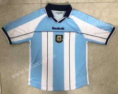 2000-2001 Retro Argentina Home White & Blue Thailand Soccer Jersey AAA-HR