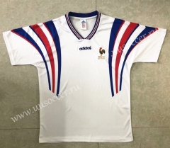 1996 Retro version France Away White Thailand Soccer Jersey AAA-HR