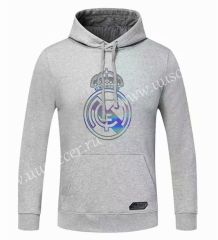 2020-2021 Real Madrid Light Gray Thailand Tracksuit Top With Hat-CS