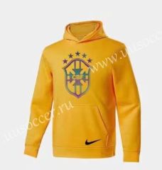 2020-2021 Brazil Yellow Thailand Soccer Tracksuit Top With Hat