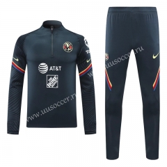 2020-2021 Club América Royal Blue Thailand Soccer Tracksuit Uniform-418
