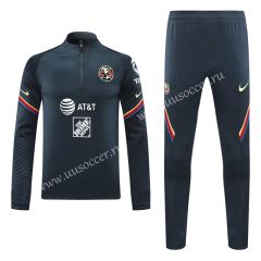 2020-2021 Club América Royal Blue Thailand Soccer Tracksuit Uniform-418