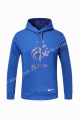 2020-2021 France Blue Thailand Soccer Tracksuit Top With Hat