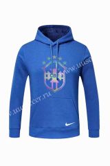 2020-2021 Brazil Blue Thailand Soccer Tracksuit Top With Hat