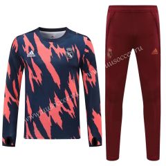 2020-2021 Real Madrid Pink & Blue Thailand Tracksuit Uniform-418