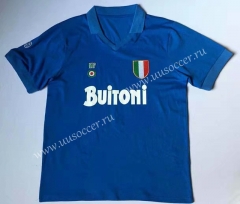 87-88 Retro Version Napoli Home Blue Thailand Soccer Jersey AAA-912