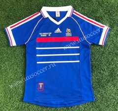 1998 Retro Version France Home Blue Thailand Soccer Jersey AAA-503
