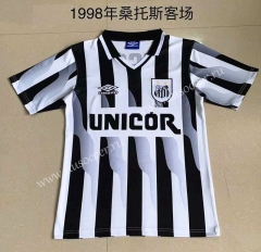 1998 Retro Version Santos FC Away  Black &  White Thailand Soccer Jersey AAA-AY