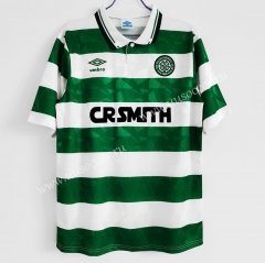 1989-91 Retro Version Celtic Home White & Green Thailand Soccer Jersey AAA-C1046