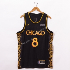 City Version 2020-2021 NBA Chicago Bull Black #8 Jersey