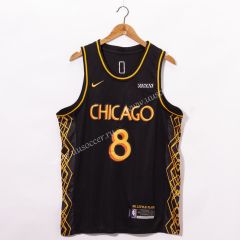 City Version 2020-2021 NBA Chicago Bull Black #8 Jersey
