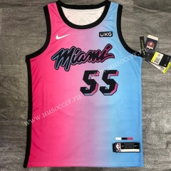 2020-2021 City Version NBA Miami Heat Pink & Blue #55 Jersey-311
