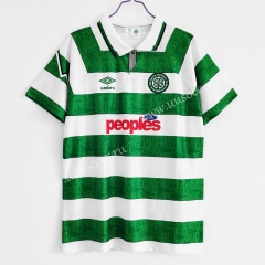 1991-92 Retro Version Celtic Home White & Green Thailand Soccer Jersey AAA-C1046