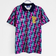 1988-89 Retro Version Scotland Home Blue & Black Thailand Soccer Jersey AAA-C1046